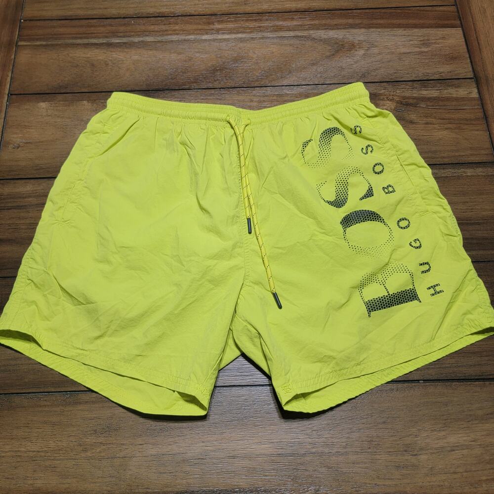 Hugo Boss Boys Lime Swim Trunks - Size Large